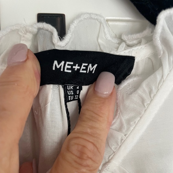 ME + EM Scallop Embroidery White Maxi Dress + Belt 0 - Picture 12 of 15